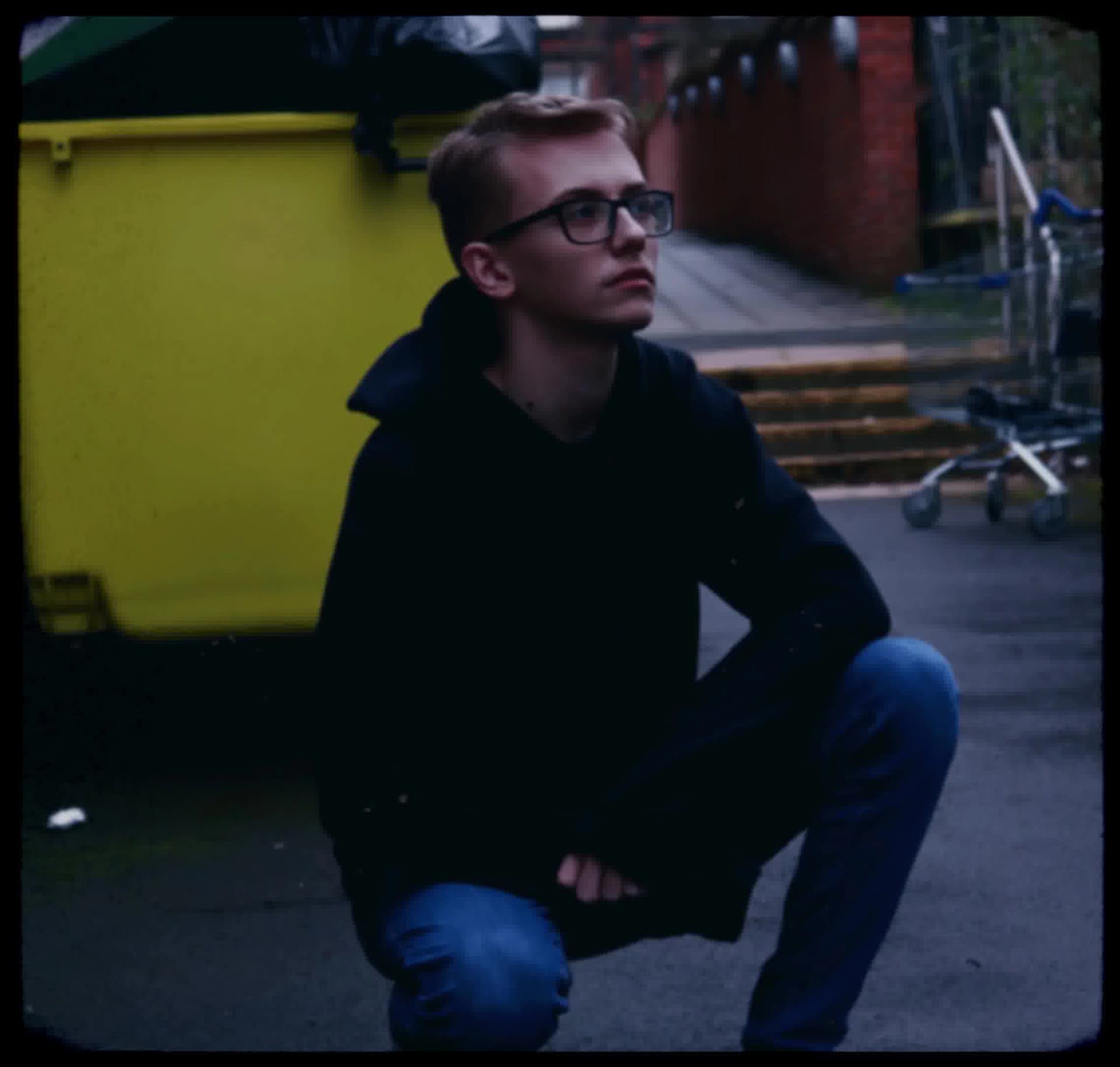 Vintage, film-like photography style with muted colors, soft focus, heavy grain, and black rounded borders, evoking a nostalgic, documentary feel.